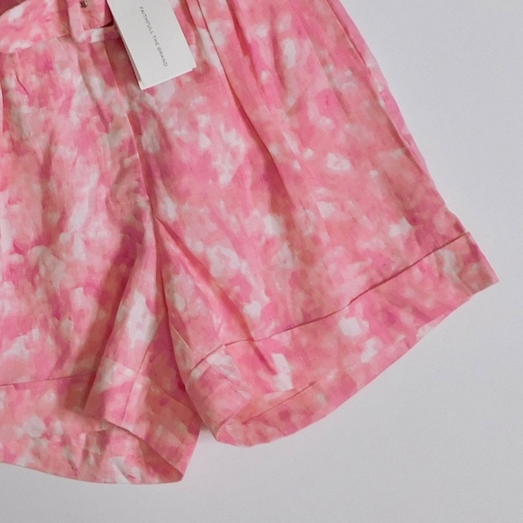NWT!! Faithfull The Brand REVOLVE Les Deux Shorts Pink Roos Tie Dye Linen Size 4 - Picture 5 of 16